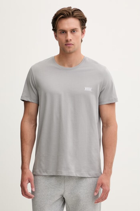 BOSS T-shirt męski bawełniany TShirtRN szary 50565324