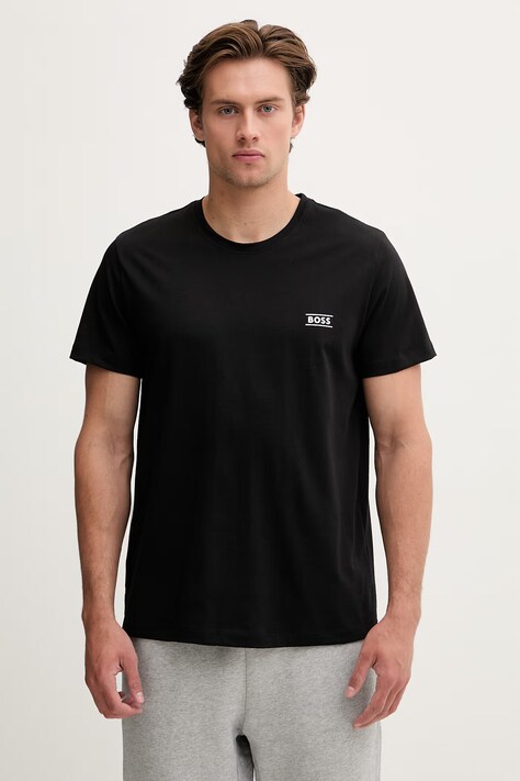 BOSS T-shirt męski bawełniany TShirtRN czarny 50565324