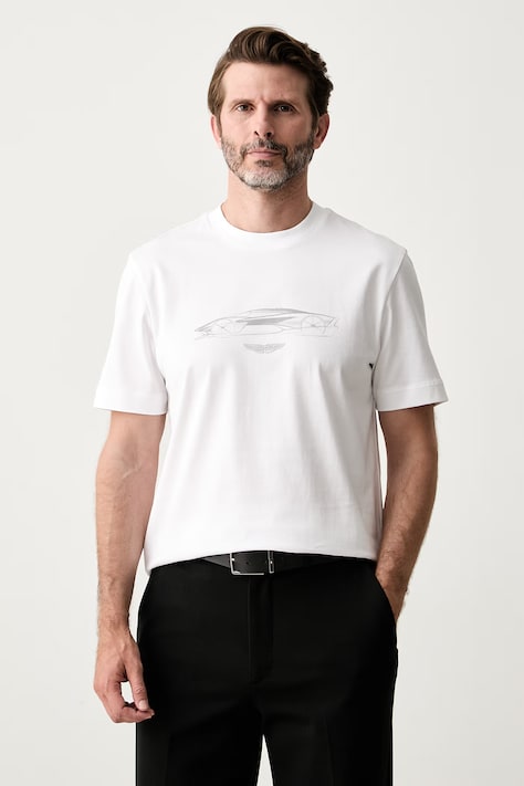 BOSS t-shirt ανδρικό βαμβακερό BOSS x Aston Martin λευκό 50570435