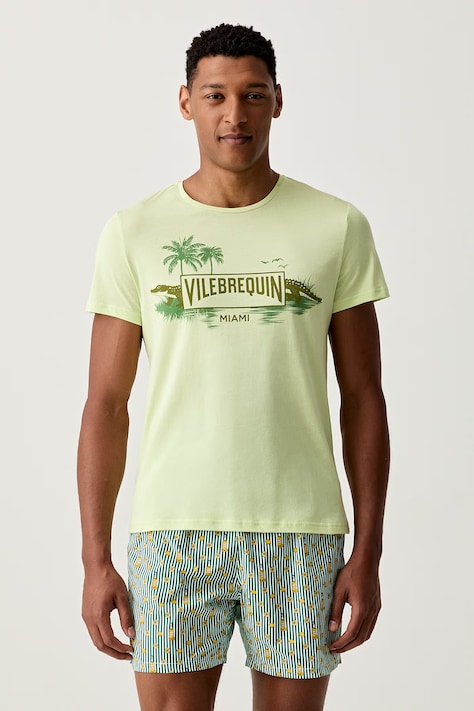 Vilebrequin T-shirt męski bawełniany THOM zielony THOEP300