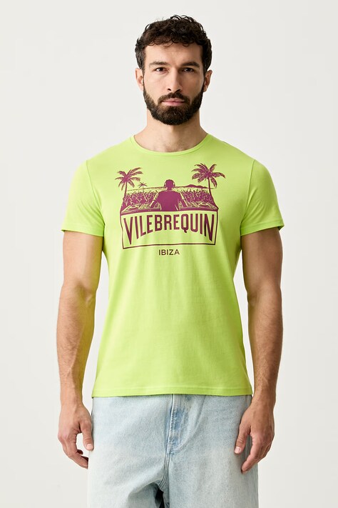 Vilebrequin T-shirt męski bawełniany THOM zielony THOEP300