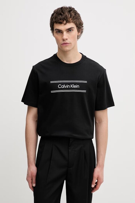Calvin Klein T-shirt męski bawełniany czarny LV04LG813G