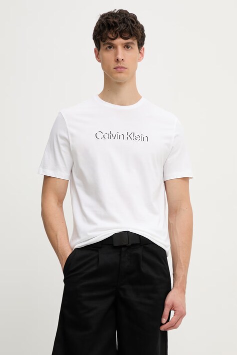 Calvin Klein T-shirt męski bawełniany biały LV04LG809G