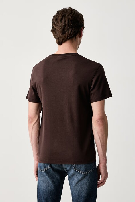 Calvin Klein T-shirt męski bawełniany brązowy LV04LG222G