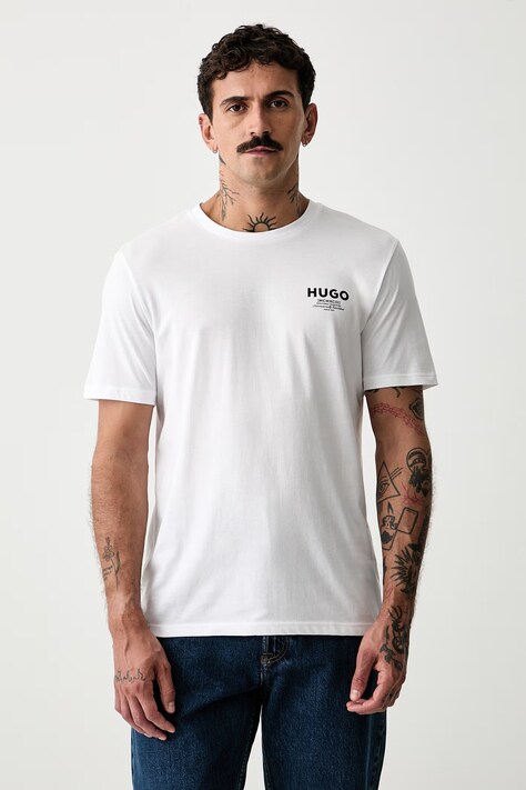 HUGO Blue T-shirt męski bawełniany Nesptee biały 50572740