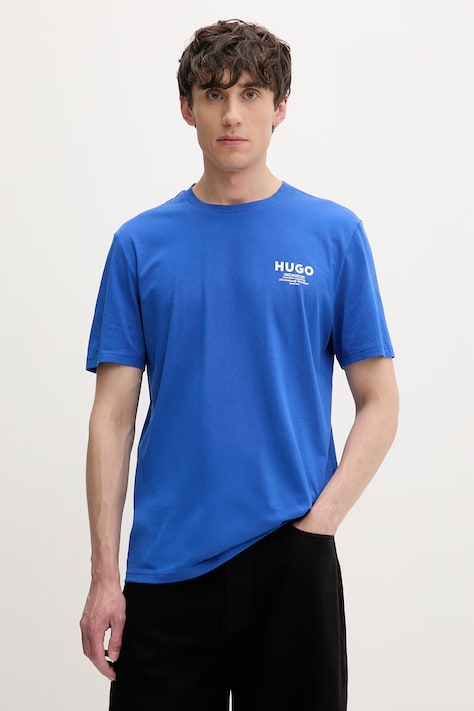 HUGO Blue kratka majica moška bombažna Nesptee modra 50572740
