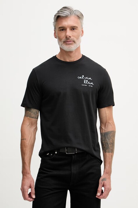 Calvin Klein Jeans tričko pánské bavlněné černé LV04RG837G