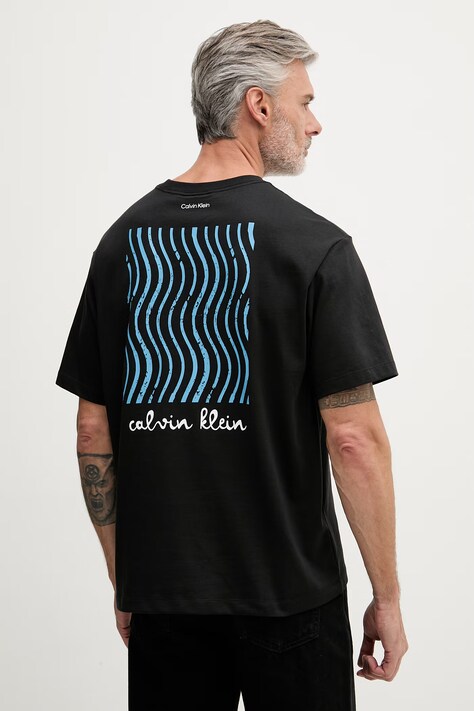 Calvin Klein Jeans T-shirt męski bawełniany czarny LV04RG816G