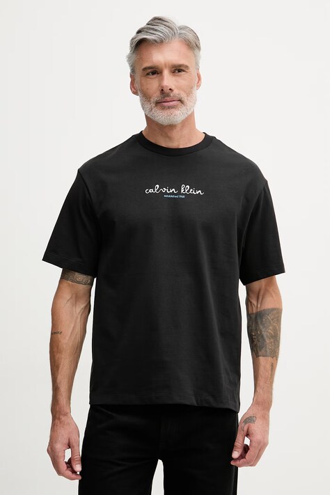 Calvin Klein Jeans tričko pánské bavlněné černé LV04RG816G