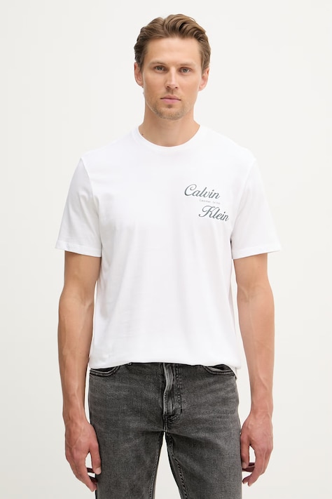 Calvin Klein Jeans tričko pánske bavlnené biele LV04RG804G