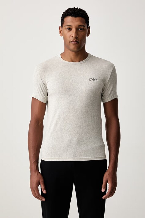 Emporio Armani Underwear T-shirt lounge męski bawełniany z elastanem czarny EM001849.AF25018