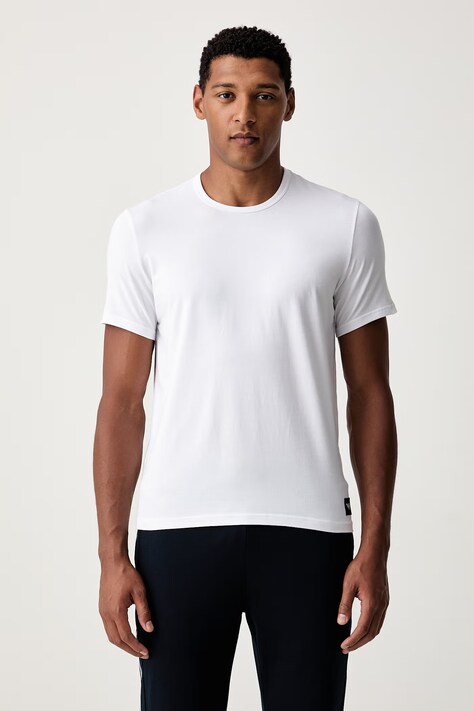 Emporio Armani Underwear T-shirt męski bawełniany z elastanem 2-pack biały EM000391.AF25033