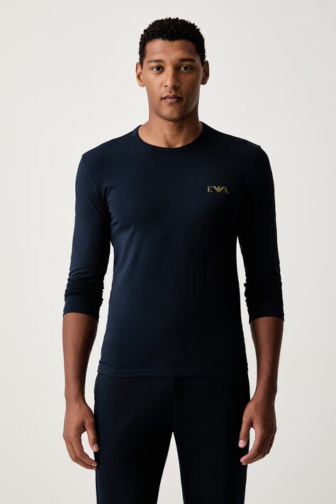 Emporio Armani Underwear longsleeve lounge męski granatowy EM000383.AF25018