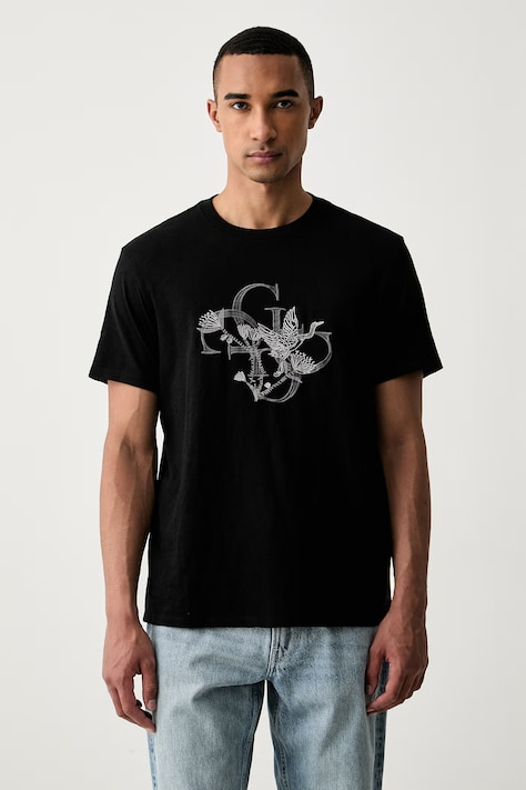 Guess тениска мъжка от памук черна M6YI59 K4637
