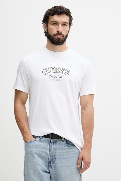 Guess majica za muškarce od pamuka bijela M6YI49 K4235