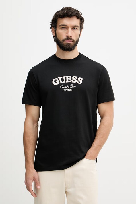 Guess majica za muškarce od pamuka crna M6YI49 K4235