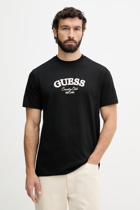 Guess тениска мъжка от памук черна M6YI49 K4235
