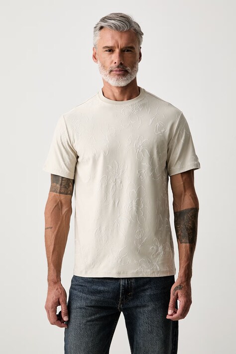 Guess T-shirt męski beżowy M6YI42 K4228