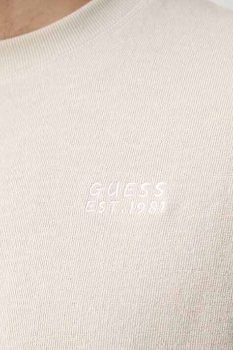Guess футболка-светр чоловіча бавовняна — AW26-TSMZYY, бежевий — фото 5