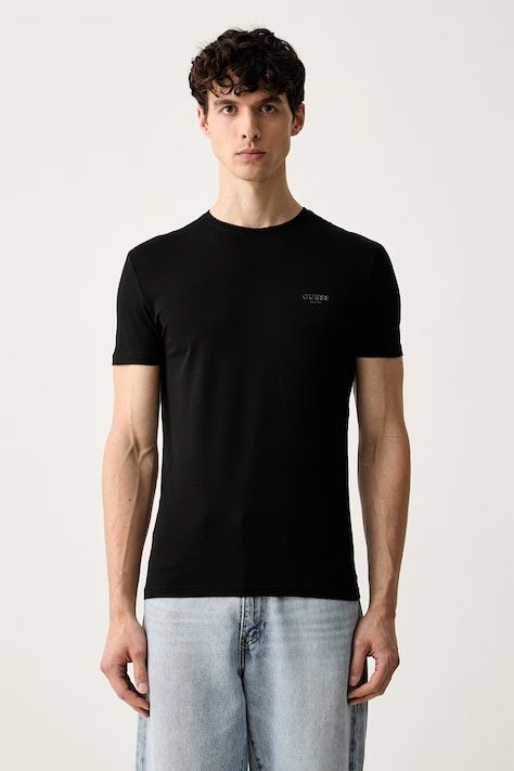 Guess тениска мъжка от памук с еластан черна M6YI24 K3728