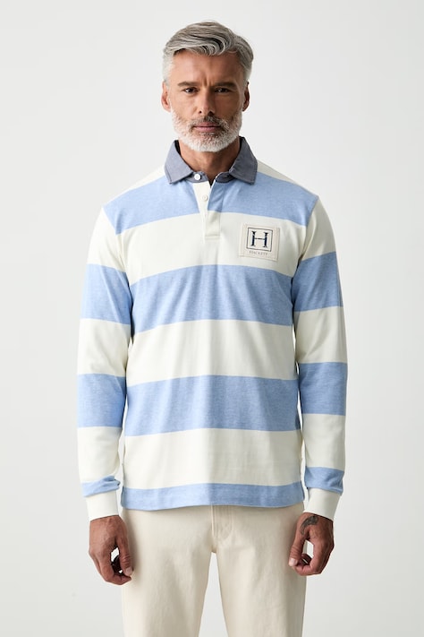 Hackett London longsleeve męski bawełniany niebieski HM5700018