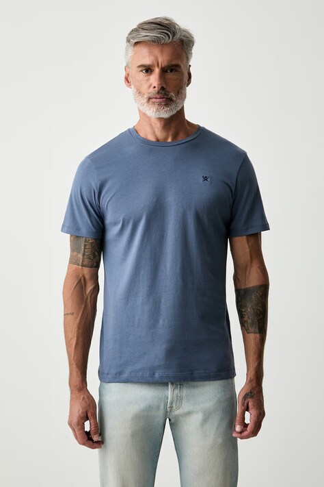Hackett London T-shirt męski bawełniany niebieski HM5000128