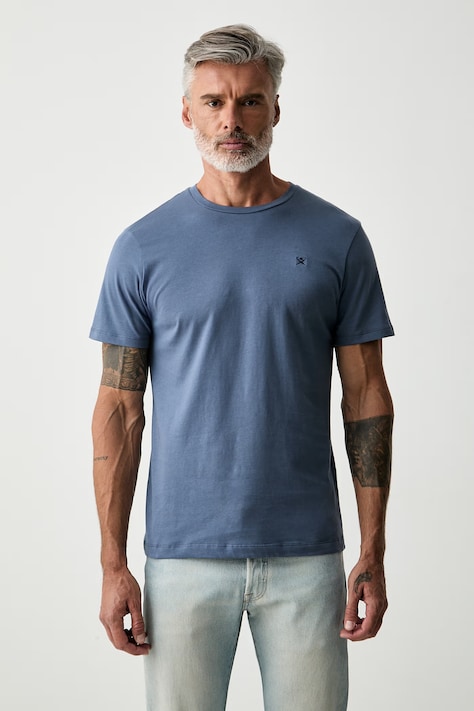Hackett London T-shirt męski bawełniany niebieski HM5000128