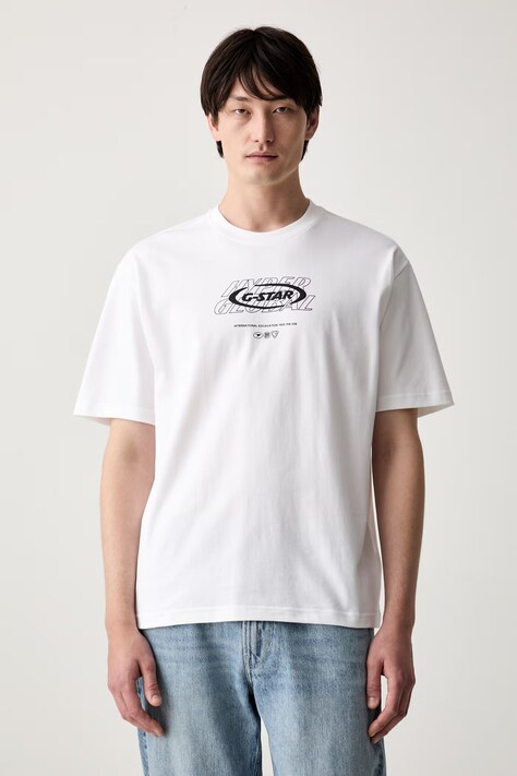 G-Star футболка для мужчин из хлопка Hyper gr relaxed белая D29377-E385