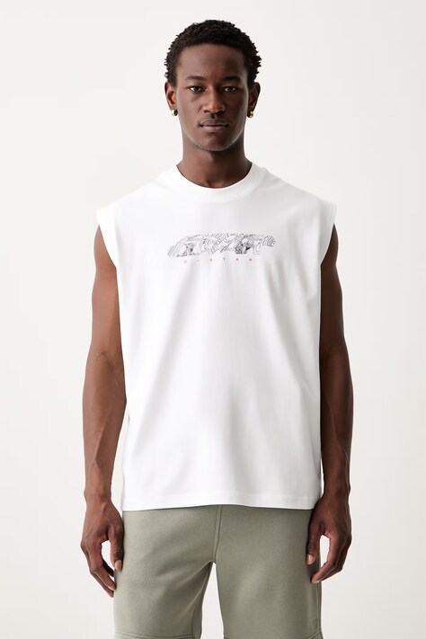 G-Star αμάνικο μπλουζάκι ανδρικό βαμβακερό Loose gr λευκό D29347-E385