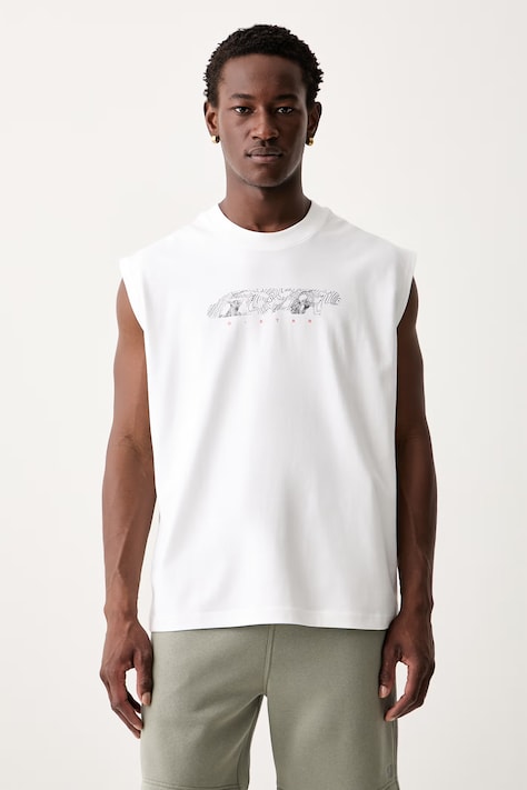 G-Star αμάνικο μπλουζάκι ανδρικό βαμβακερό Loose gr λευκό D29347-E385