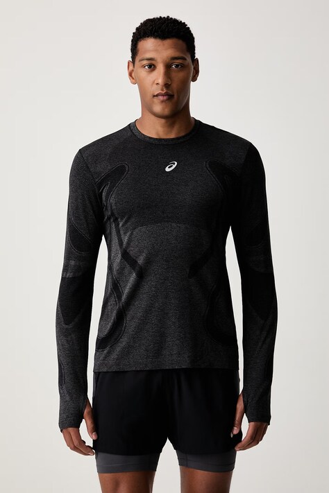 Asics longsleeve treningowy męski ROAD SEAMLESS LS TOP czarny 2011D356.001