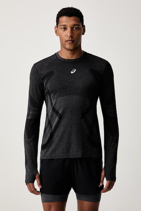 Asics longsleeve treningowy męski ROAD SEAMLESS LS TOP czarny 2011D356.001