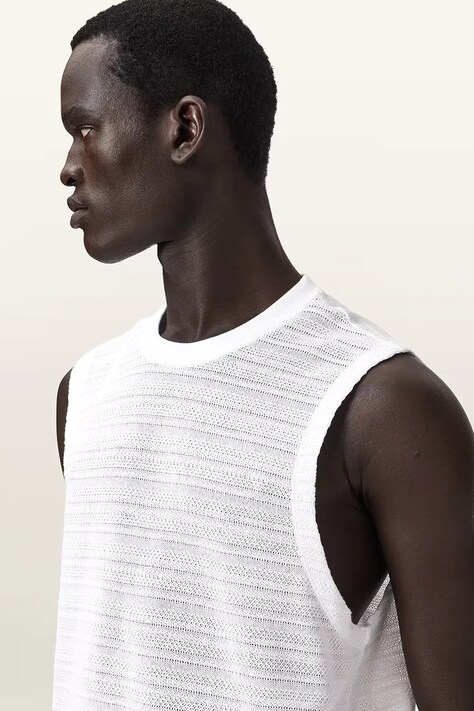 AllSaints top męski bawełniany COVE biały M016JE