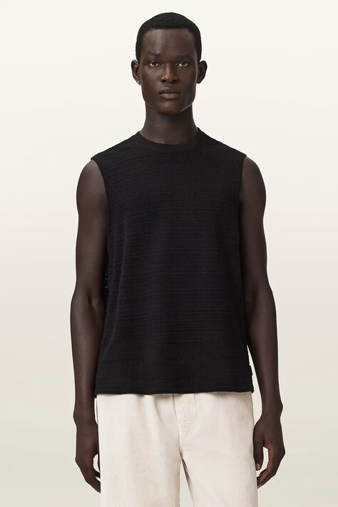 AllSaints top męski bawełniany COVE czarny M016JE