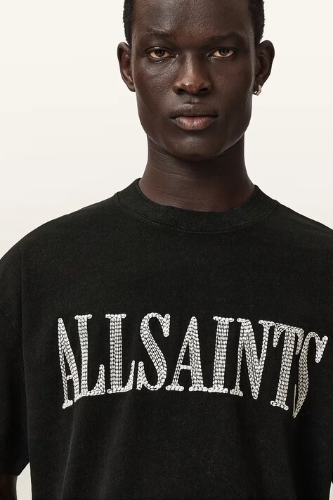 AllSaints футболка чоловіча бавовняна DASH — AW26-TSMZZK, чорний — фото 4