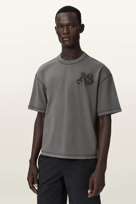 AllSaints T-shirt męski bawełniany INSIGNIA szary M092PE