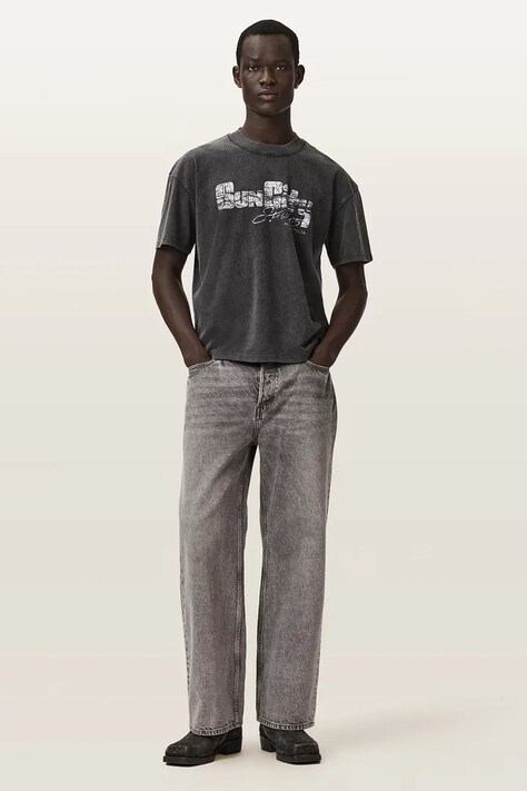 AllSaints футболка basic чоловіча бавовняна SUN — AW26-TSMZZN, чорний — фото 3