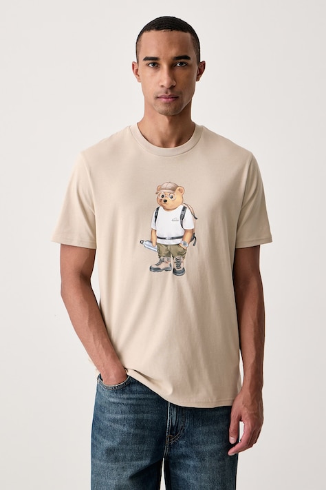 Baron Filou T-shirt bawełniany beżowy 000013295