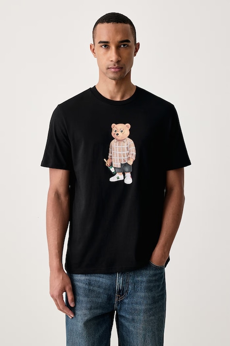 Baron Filou T-shirt bawełniany czarny 000009824
