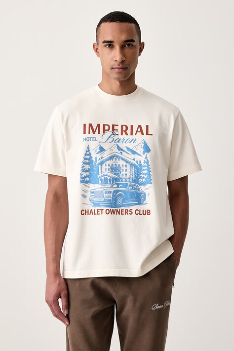 Baron Filou T-shirt damski bawełniany beżowy 000017204