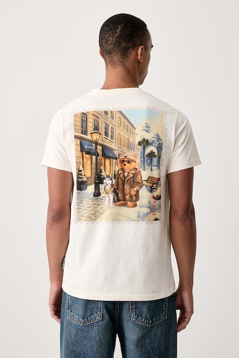 Baron Filou T-shirt bawełniany beżowy 000016986