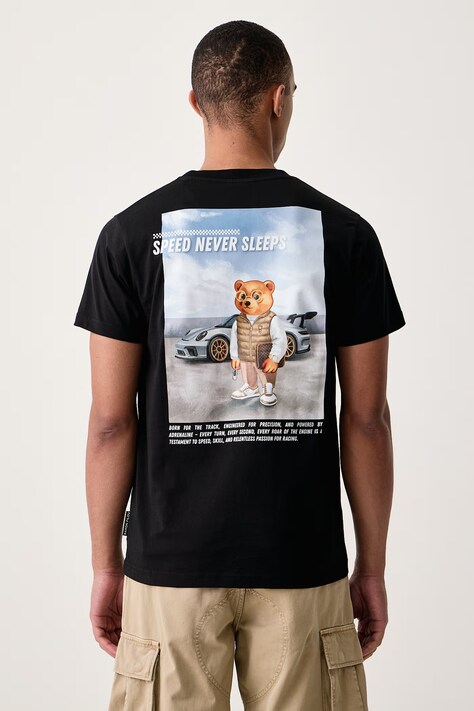 Baron Filou T-shirt bawełniany czarny 000016980