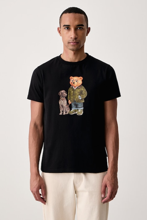 Baron Filou T-shirt bawełniany czarny 000016804