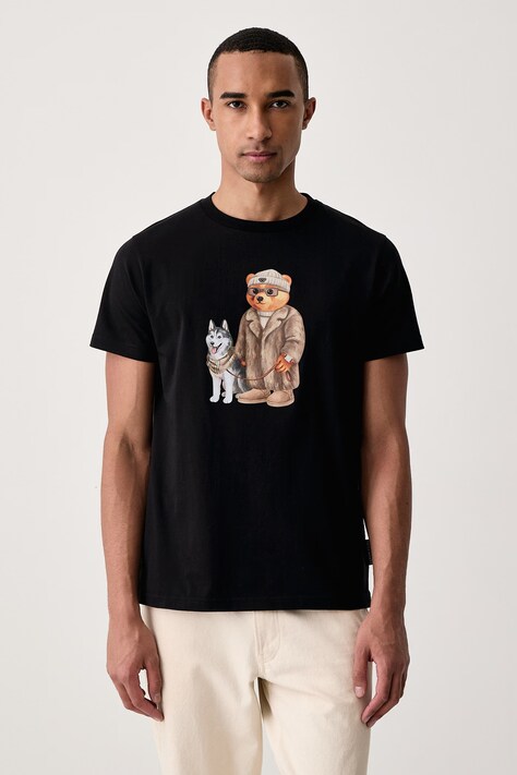 Baron Filou T-shirt bawełniany czarny 000016797