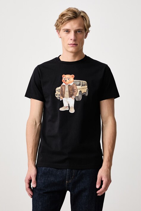 Baron Filou T-shirt bawełniany czarny 000016812