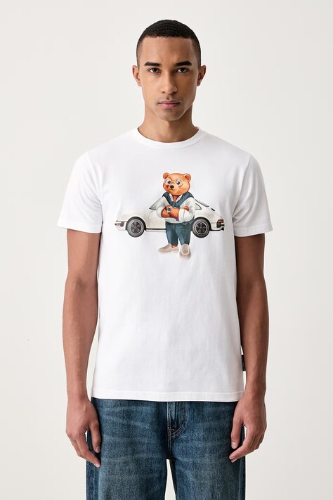 Baron Filou T-shirt bawełniany biały 000016819