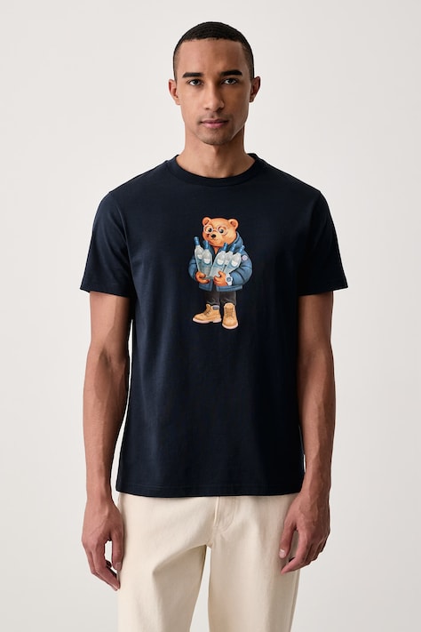 Baron Filou T-shirt bawełniany granatowy 000016755