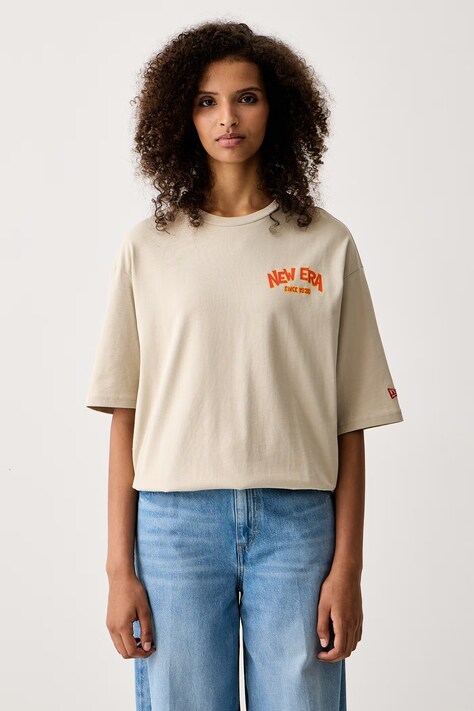 New Era футболка бавовняна — AW26-TSUZZC, бежевий — фото 3