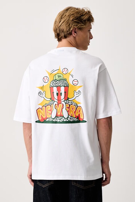 New Era T-shirt bawełniany biały 60897452