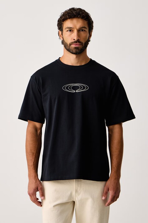 Rains T-shirt męski bawełniany Classic T-shirt Splash czarny 41470